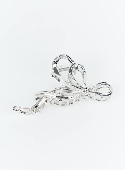Bow Pearl Detail Claw Clip IY511