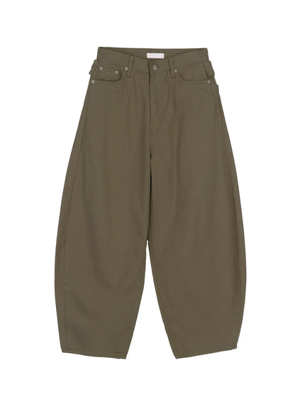 Back Corset Belt Wide-Leg Cotton Pants IA527