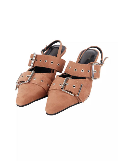 Chic Buckle Strap Stiletto Heels IY515