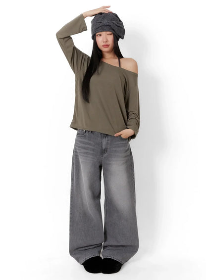Casual Fleece Loose Fit Long Sleeve Tee ID526