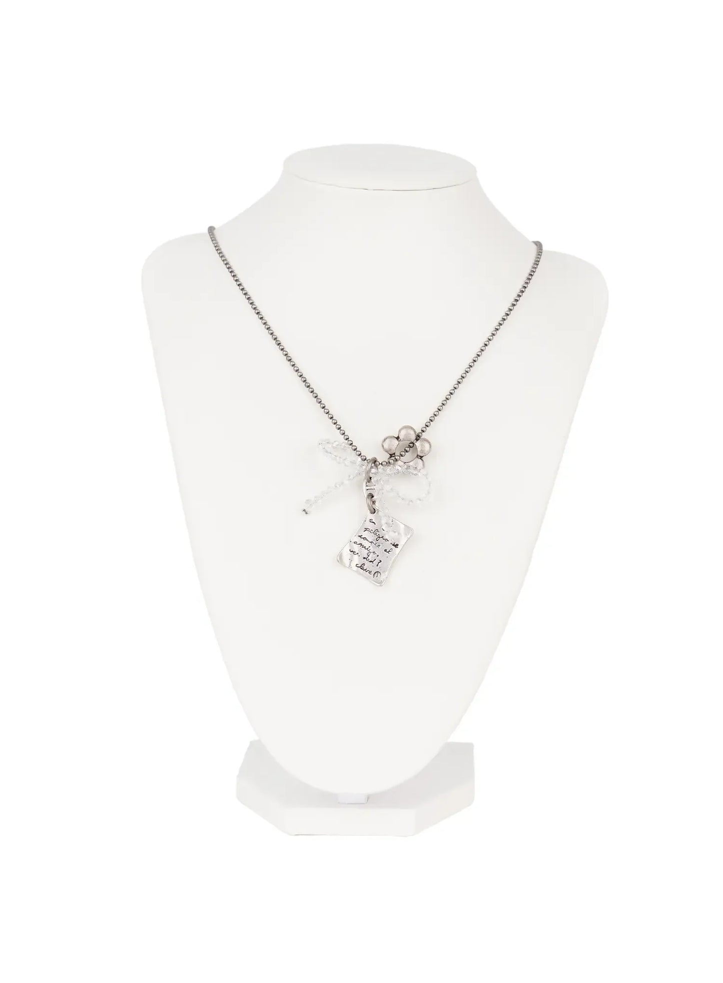 Clear Ribbon Necklace ID529