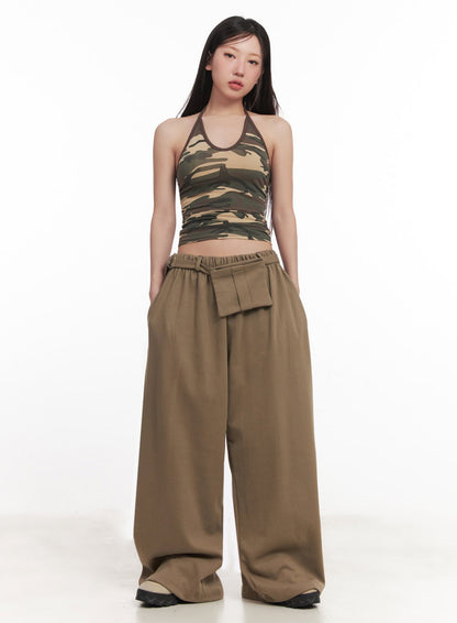 Camo Halter-Neck Cami Top IM528