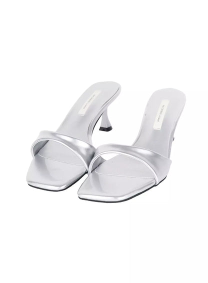 Chic Metallic Mule Sandals IU518