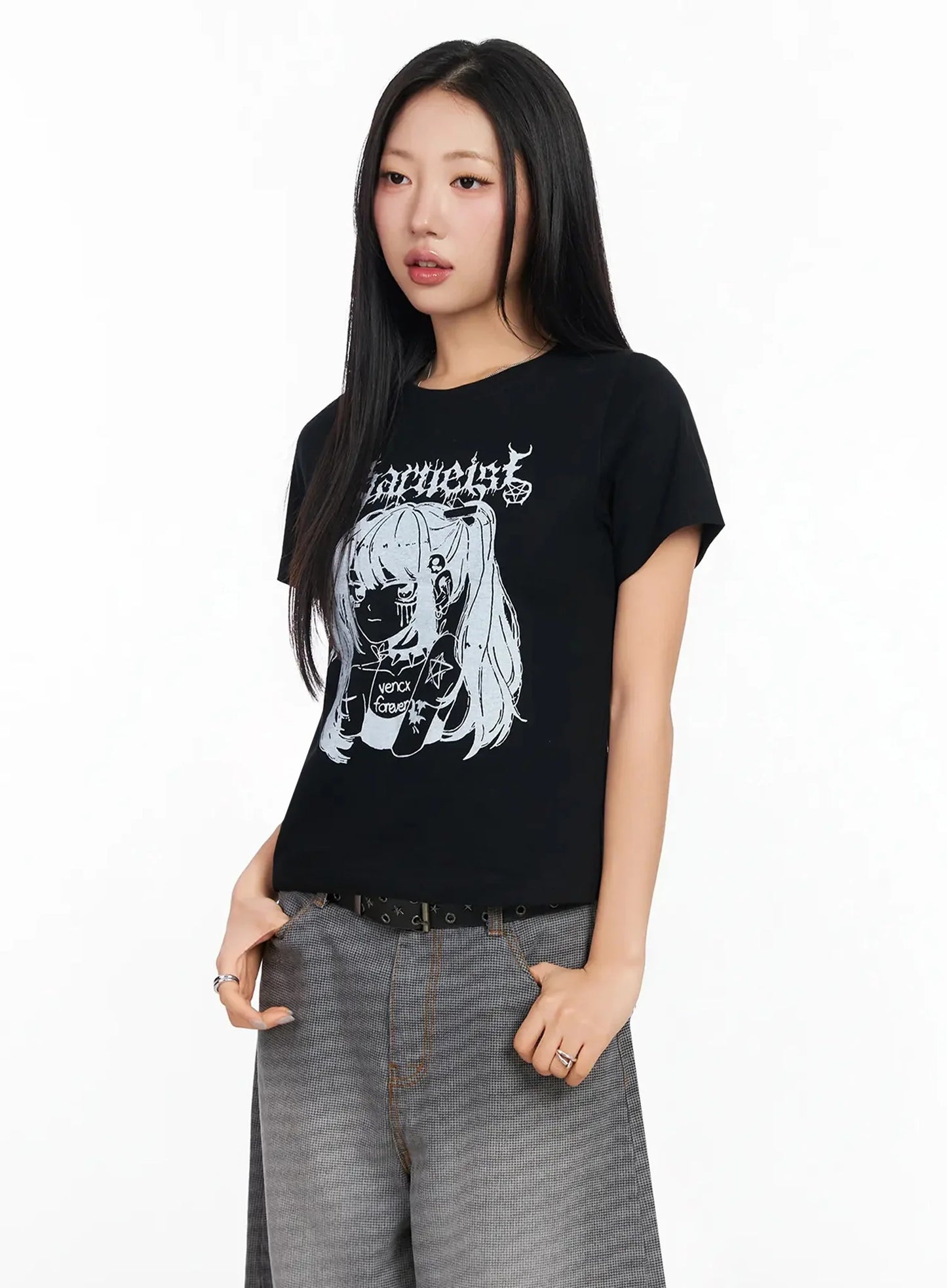 Anime Print Graphic T-Shirt CA513