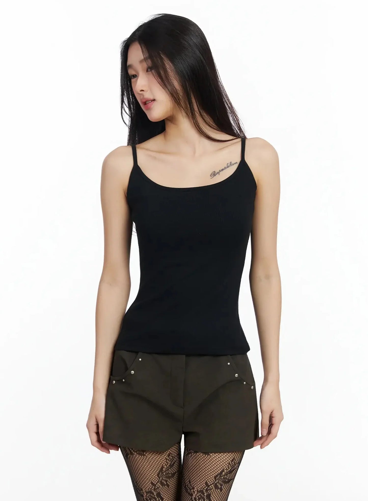 Basic Stretchy Ribbed Tank Top IM530