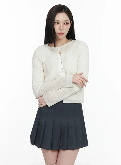 Basic Ribbed Cardigan IJ528