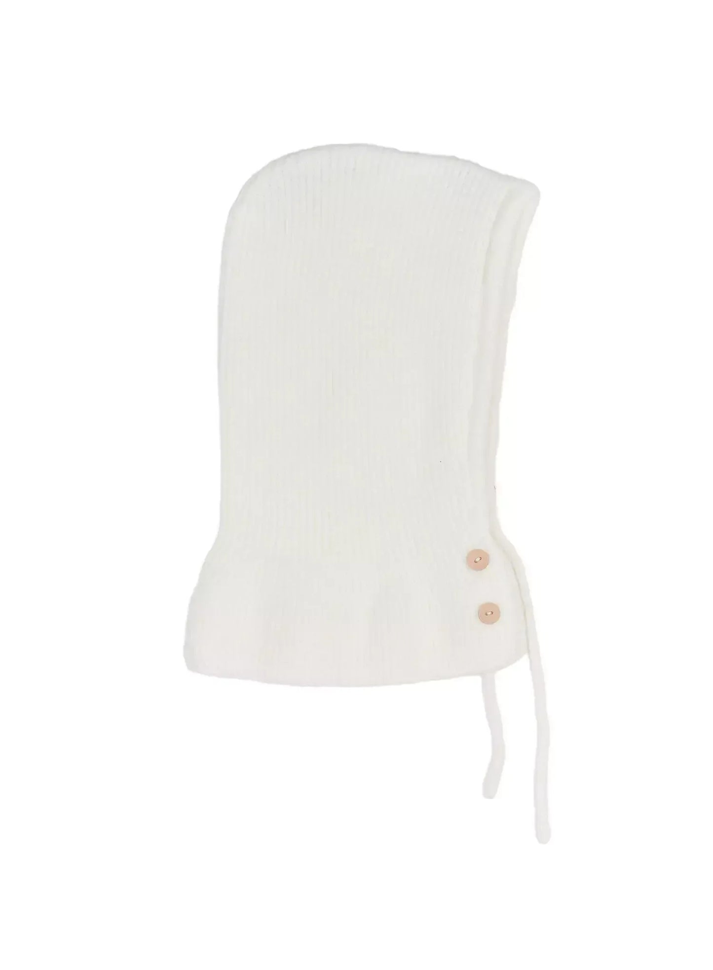 Buttoned Knit Hood Hat IN528