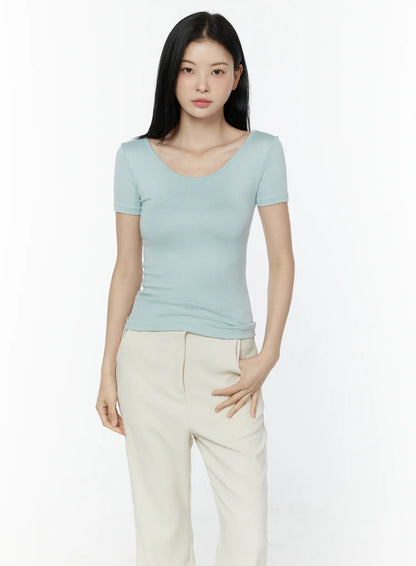 Basic Slim Fit Round Neck Tee IU503