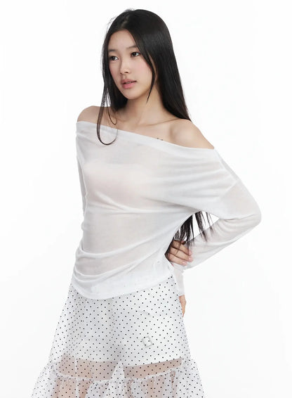 Asymmetrical Off-Shoulder Top IM504