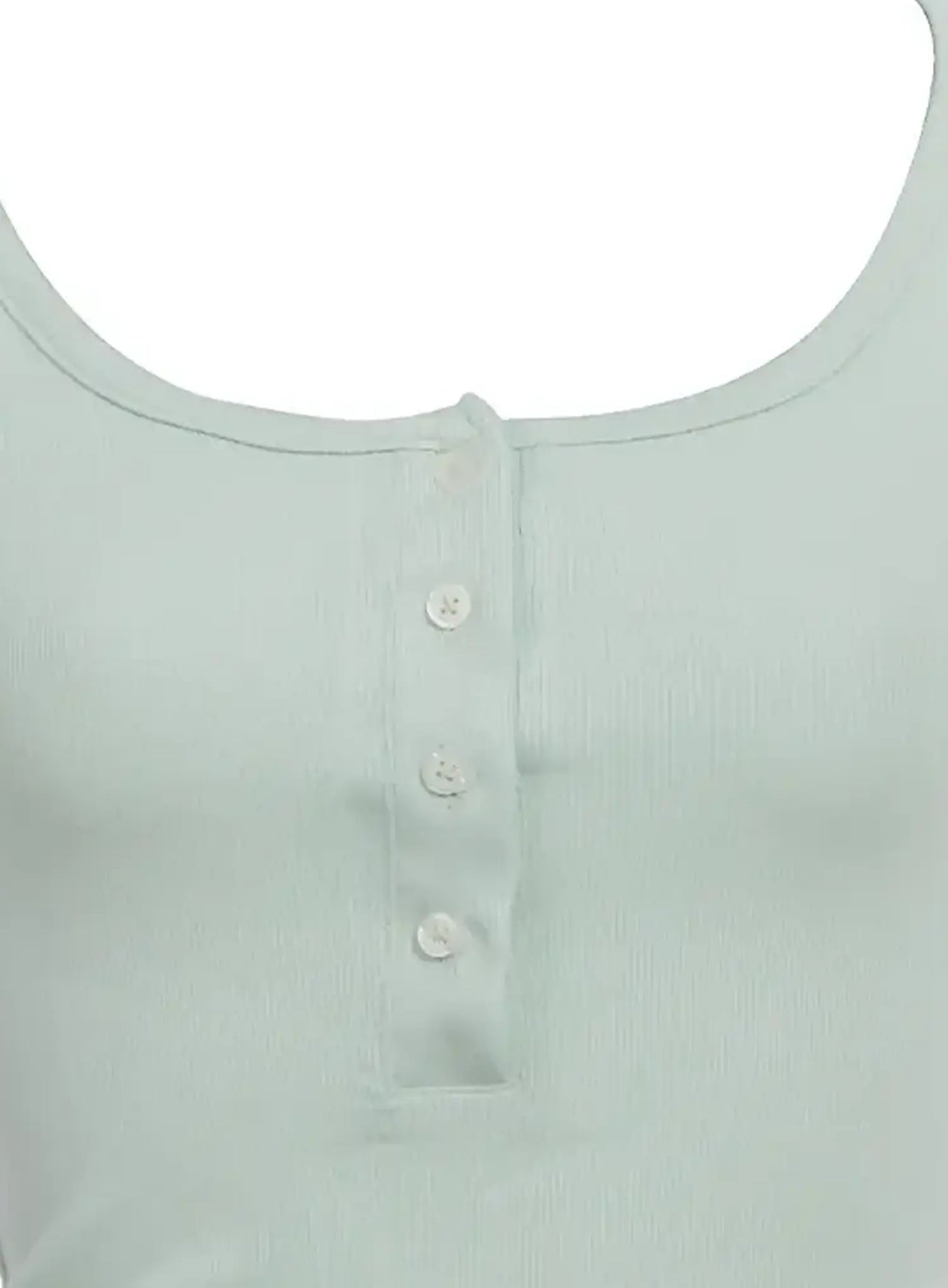 Buttoned Scoop-Neck Crop Top IC503