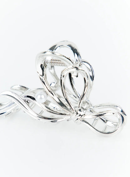 Bow Pearl Detail Claw Clip IY511
