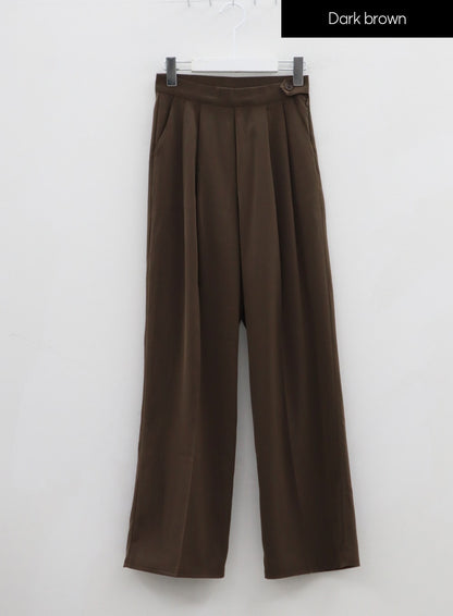 Button Wide Tailored Pants IO12