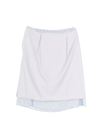 Chiffon Flare Plaid Midi Skirt IY507