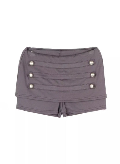 Button Accent Mini Shorts IU512