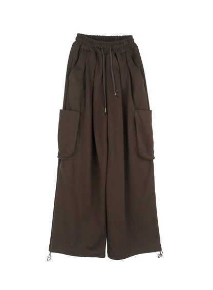 Casual Wide-Leg Cargo Sweatpants IL531