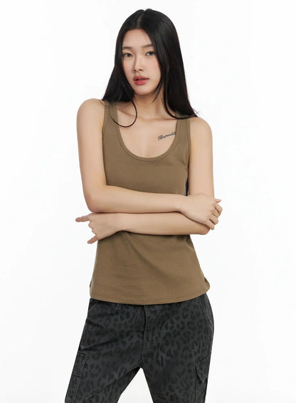 Casual Round Neck Tank Top IA508
