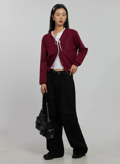 Classic V-Neck Cardigan IJ508
