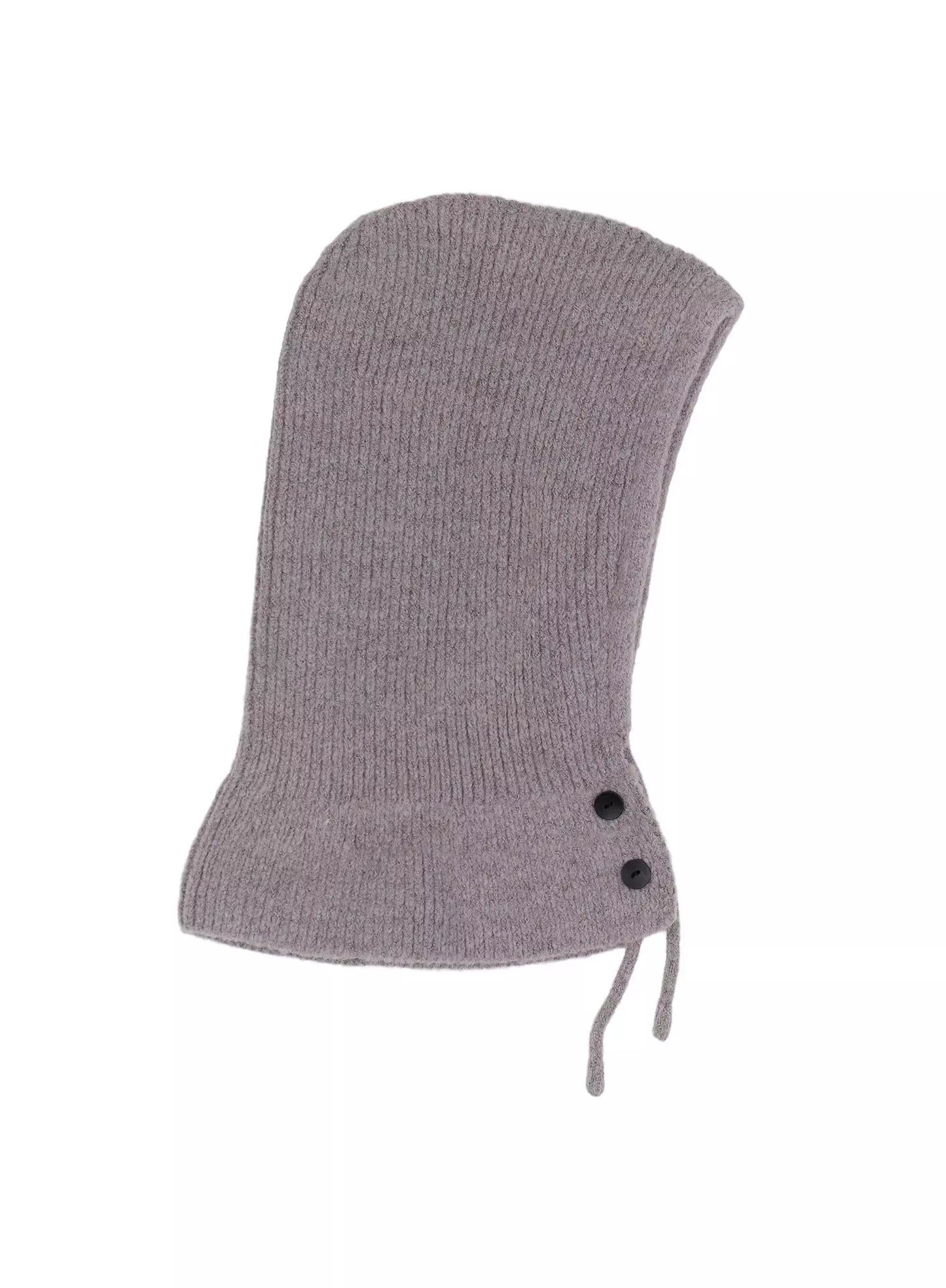 Buttoned Knit Hood Hat IN528