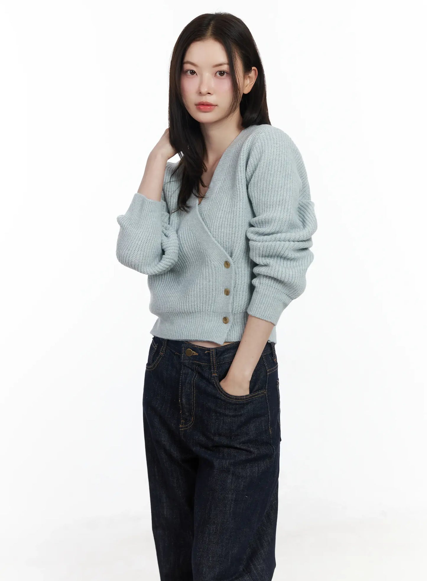 Chic V-Neck Wrap Knit Cardigan IF520