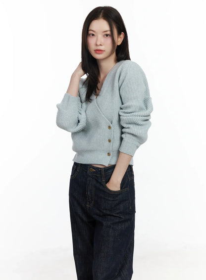 Chic V-Neck Wrap Knit Cardigan IF520