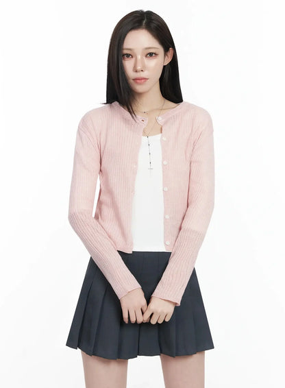 Basic Ribbed Cardigan IJ528