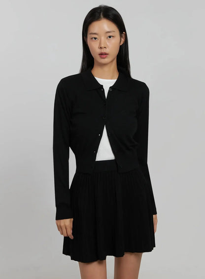Collar Crop Cardigan IJ508