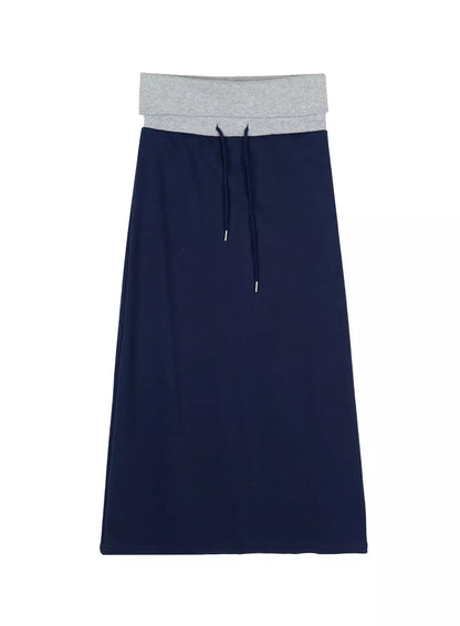 Casual Foldover Maxi Skirt IU509