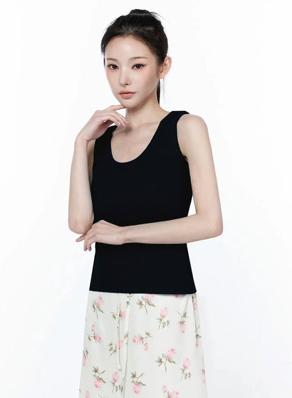 Casual Knit Loose-Fit Tank Top IY515