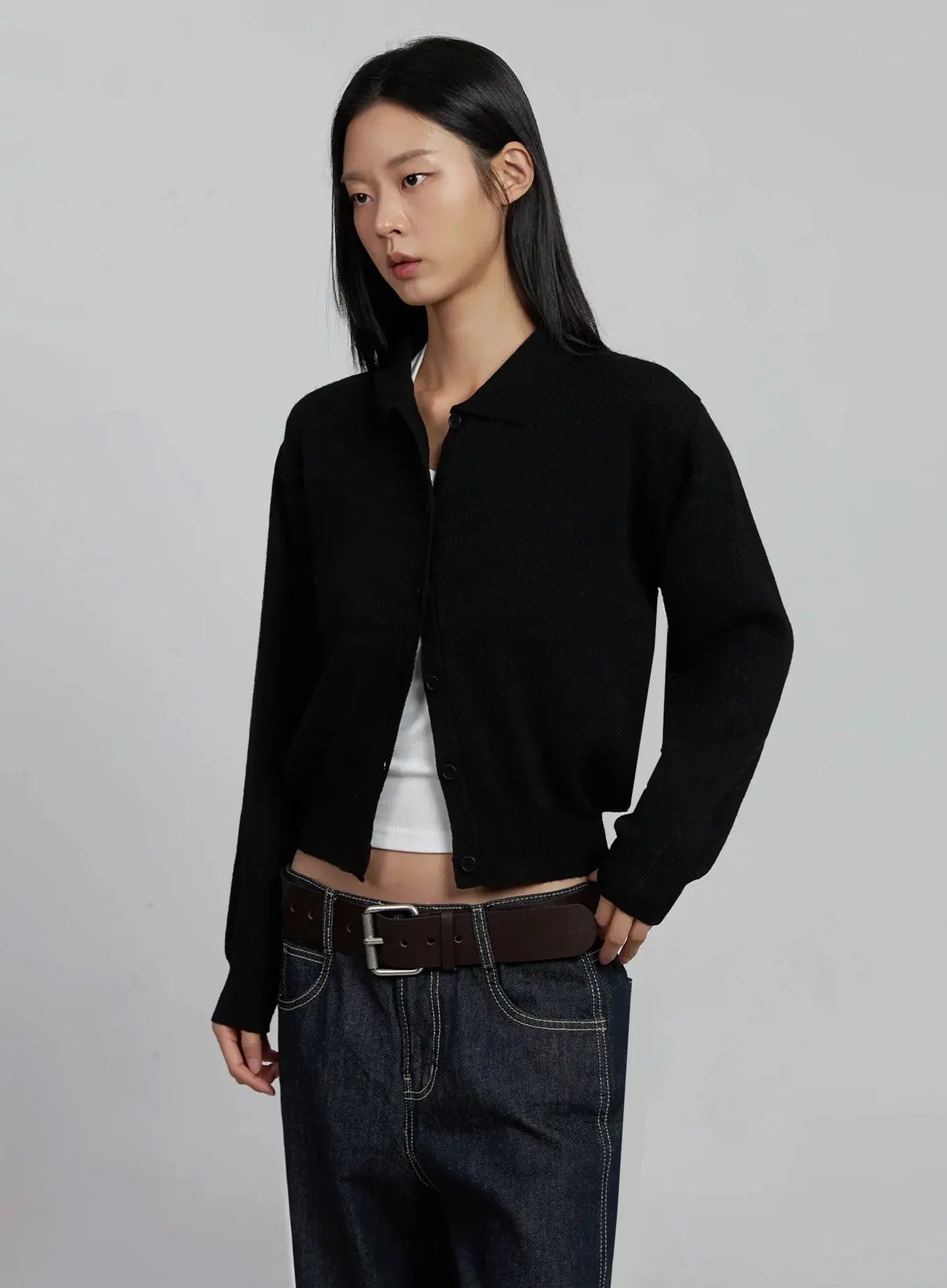Classic Collar Knit Cardigan IM520