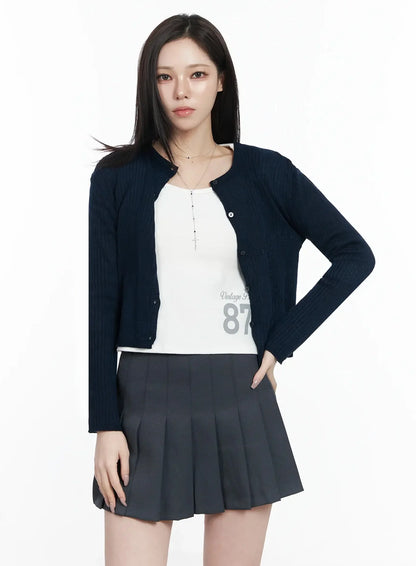 Basic Ribbed Cardigan IJ528