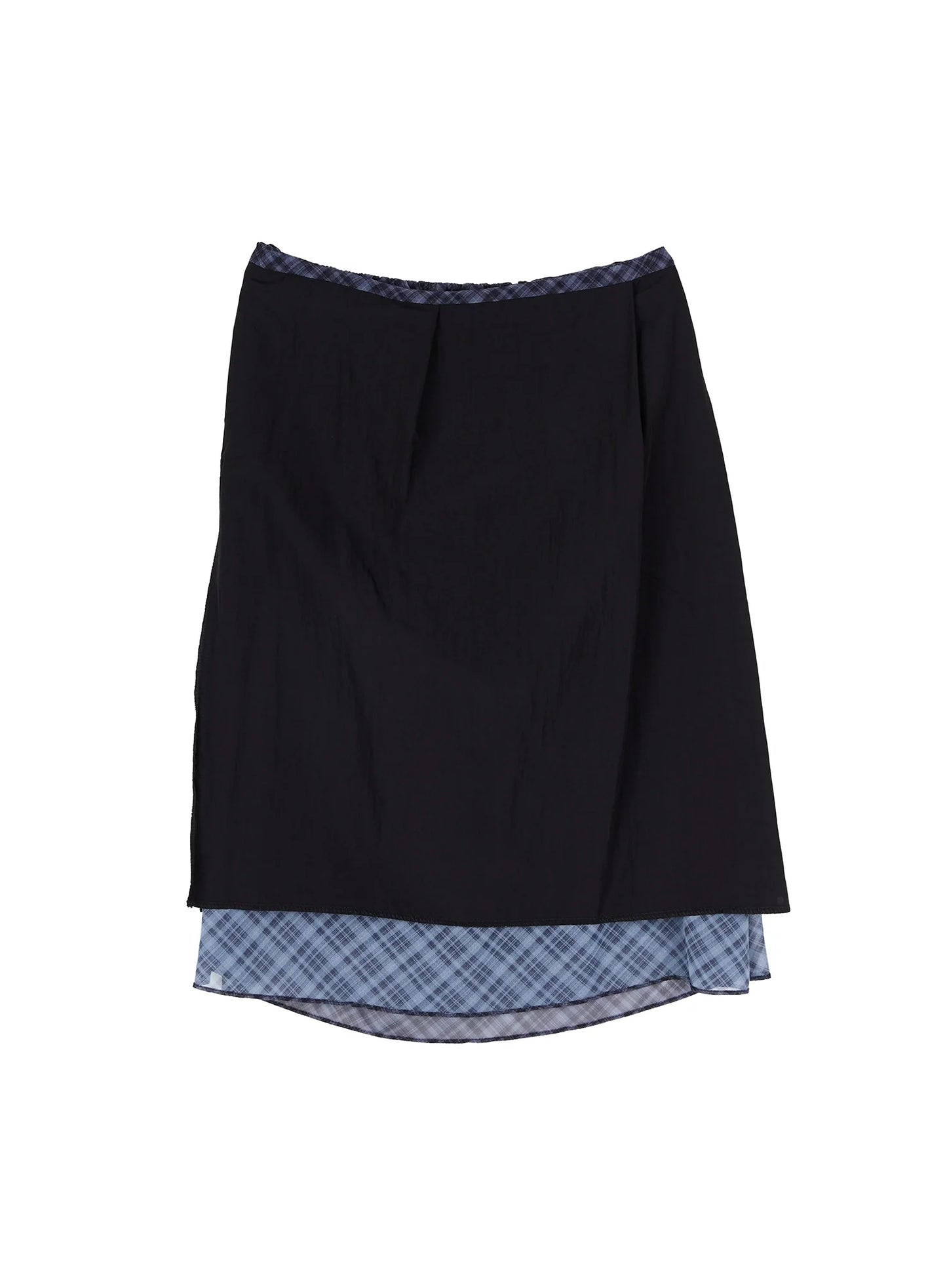 Chiffon Flare Plaid Midi Skirt IY507
