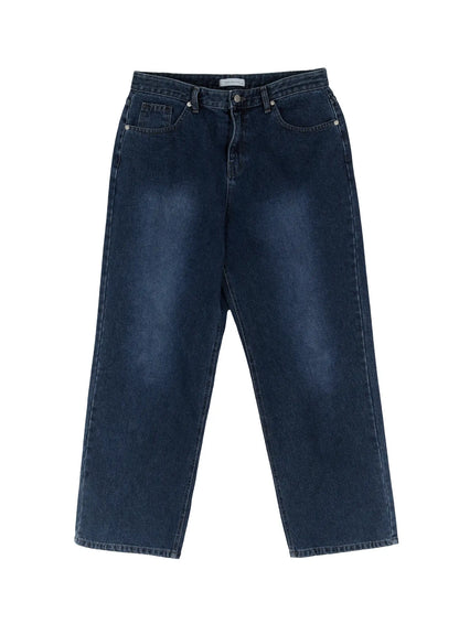 Basic Dark Washed Straight Jeans ID515