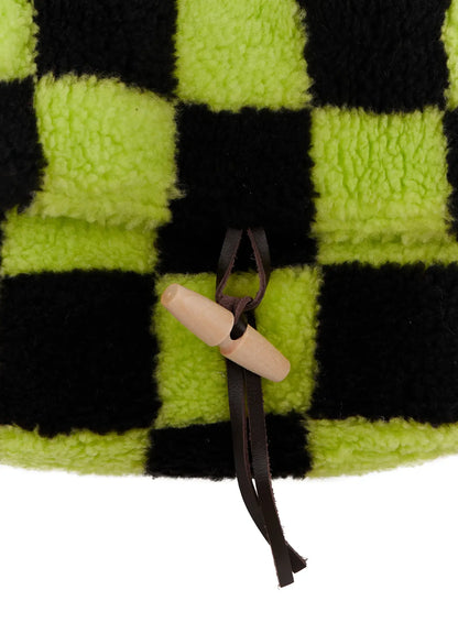 Checker Faux Faur Crossbody Bag IF511