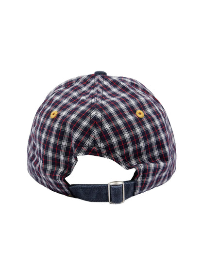 "Weekend Moment" Embroidered Denim Plaid Baseball Cap IF511