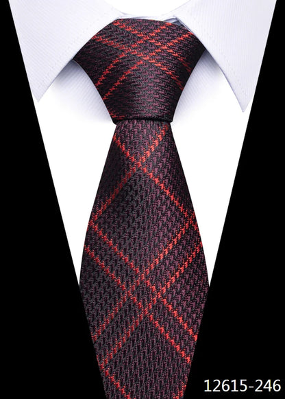 Tie For Men Necktie Fashion Brand Factory Sale 7.5 cm Gravatas Sliver Man's Plaid Shirt Accessories St. Valentine's Day