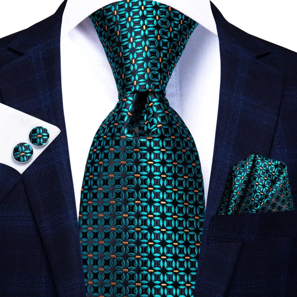 Hi-Tie Blue Business Solid 100% Silk Men's Tie NeckTie 8.5cm Ties for Men Formal Luxury Wedding High Quality Gravata