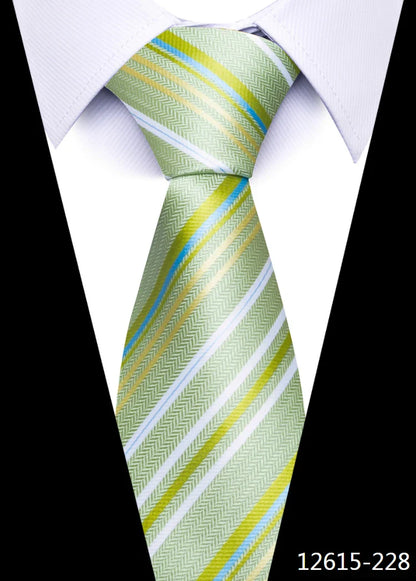 Tie For Men Newest design Luxurious 7.5 cm Necktie Shirt Accessories Striped Dark Red Man's New Year's Day
