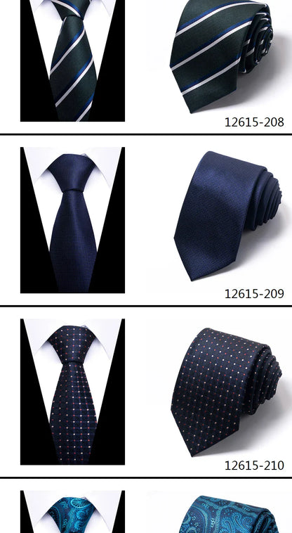 Tie For Men Newest design Luxurious 7.5 cm Necktie Shirt Accessories Striped Dark Red Man's New Year's Day