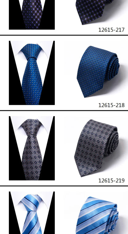 Tie For Men Newest design Luxurious 7.5 cm Necktie Shirt Accessories Striped Dark Red Man's New Year's Day