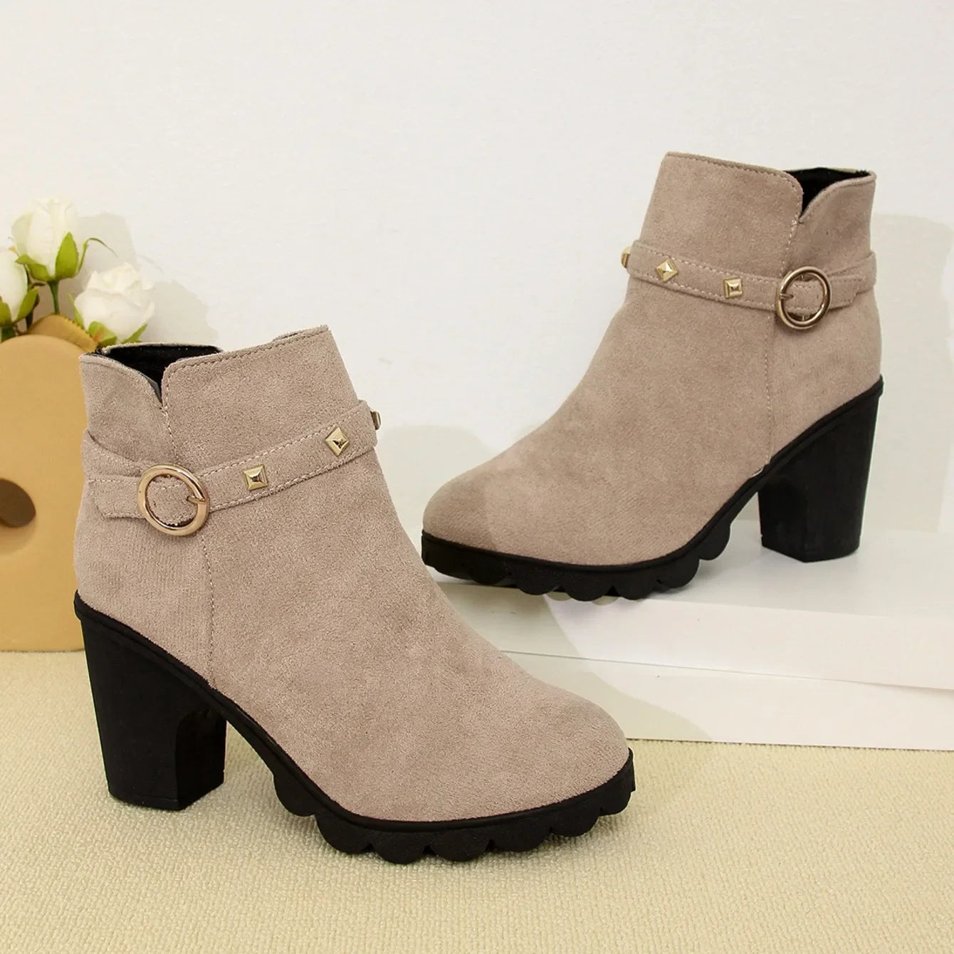 2024 New Spring Winter Women Boots High Quality Lace-up European Ladies Shoes for Women High Heels Women Boots Fast Delivery