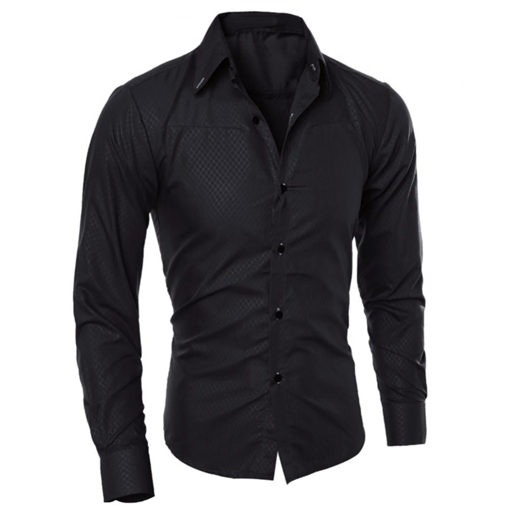 Fashion spring autumn Men Shirts New Arrivals Slim Fit Male Shirt Solid Long Sleeve British Style Office Cotton Men's Shirt