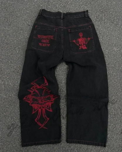 American Fashion Trend Selling Washed Jeans Women Men Y2K New Street Retro Joker Straight Wide Leg Pants Unisex Punk Loose Jeans