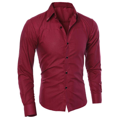 Fashion spring autumn Men Shirts New Arrivals Slim Fit Male Shirt Solid Long Sleeve British Style Office Cotton Men's Shirt