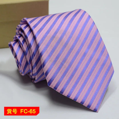 67 Styles Men's Ties Solid Color Stripe Flower Floral 7-8cm Jacquard Necktie Accessories Daily Wear Cravat Wedding Party Gift