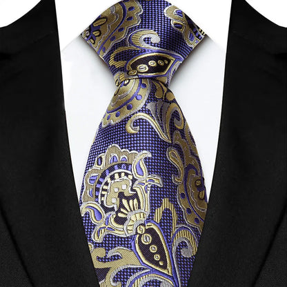 Luxury 8CM Mens Necktie Brown Orange Color Dot Stripes Ties For Man Groom Jacquard Woven Neck Tie For Business Wedding Party