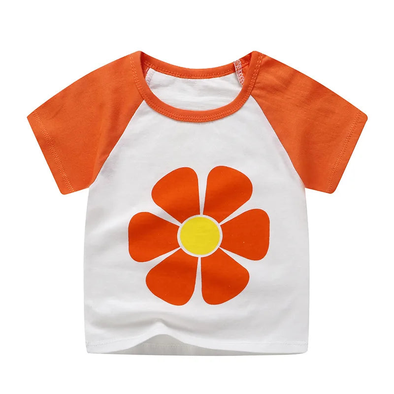Children's Clothing T-Shirt  Kids Clothes Boys Girls Summer Cartoon Tops Short Sleeve Clothes 100% Cotton Baby Clothing