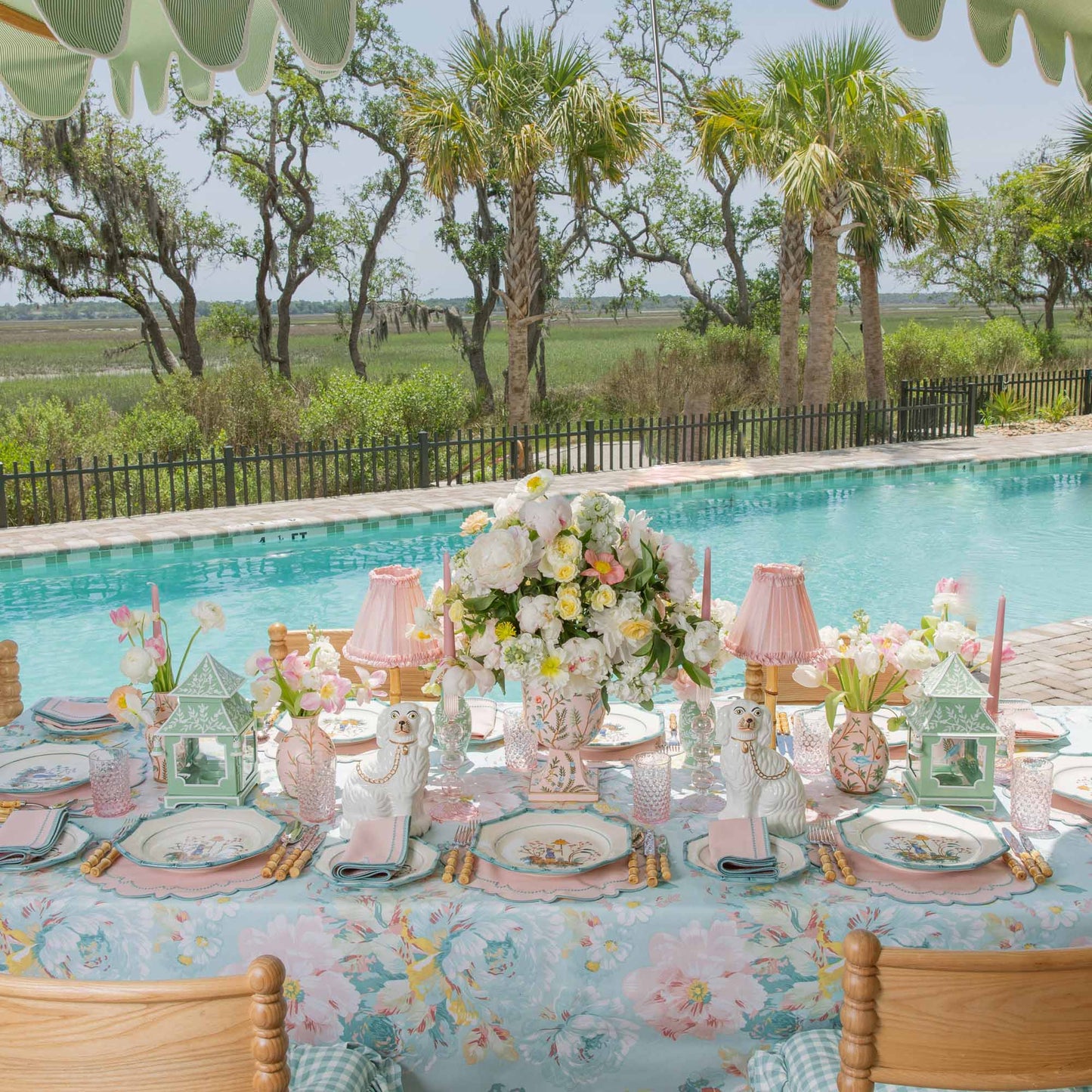 Pink Chinoiserie Tole Vases (Set of 3)