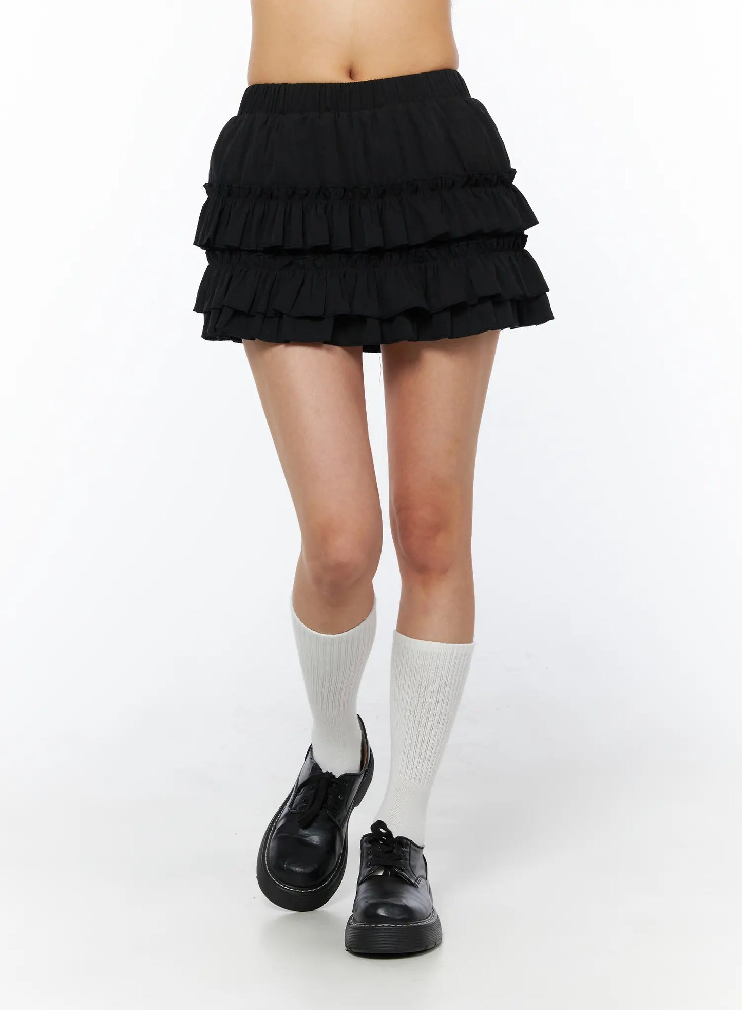 Banding Waist Ruffle Mini Skirt CU522