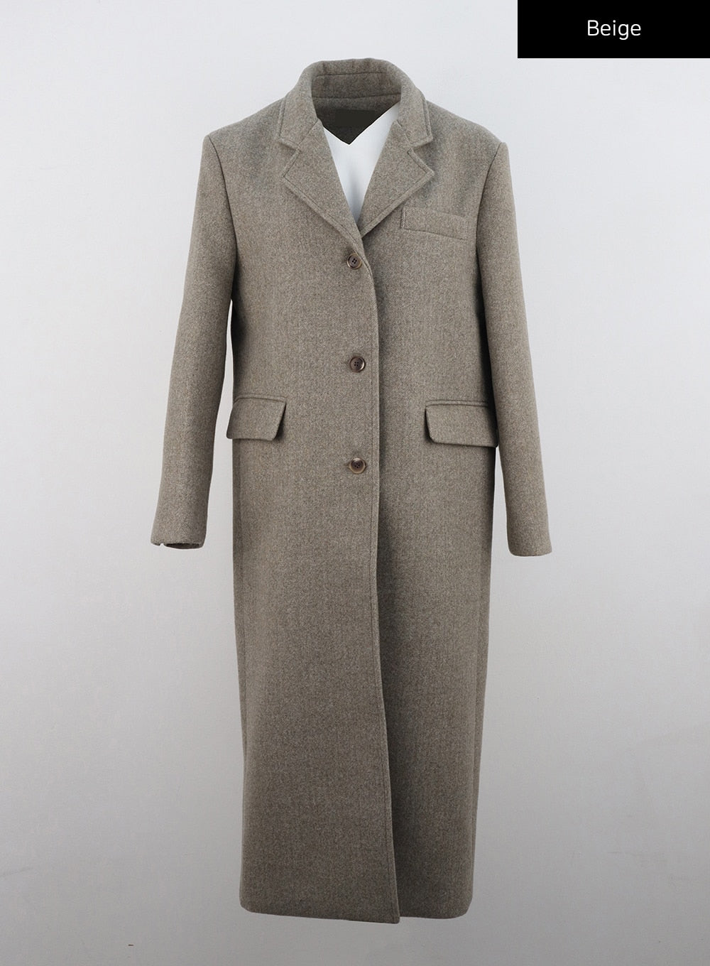 Button Tailored Maxi Coat CN309