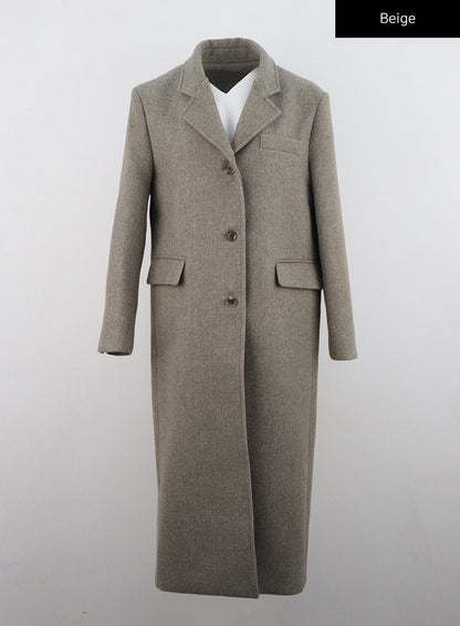 Button Tailored Maxi Coat CN309